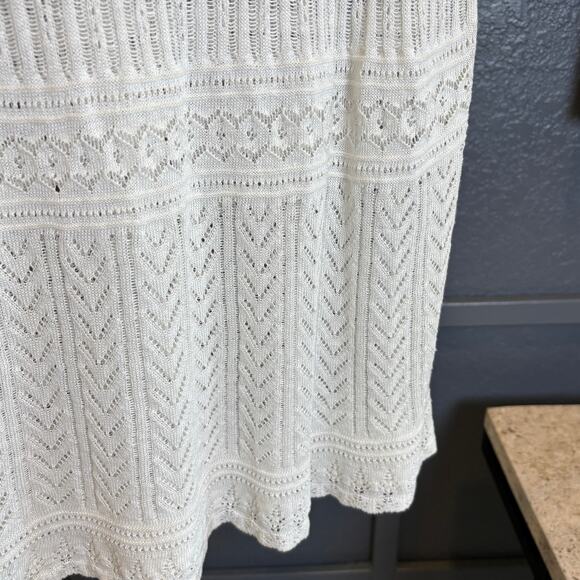 Ralph Lauren Black Label Womens Linen Ivory Lace Crochet Knit Vintage Top LG NWT - Picture 5 of 7